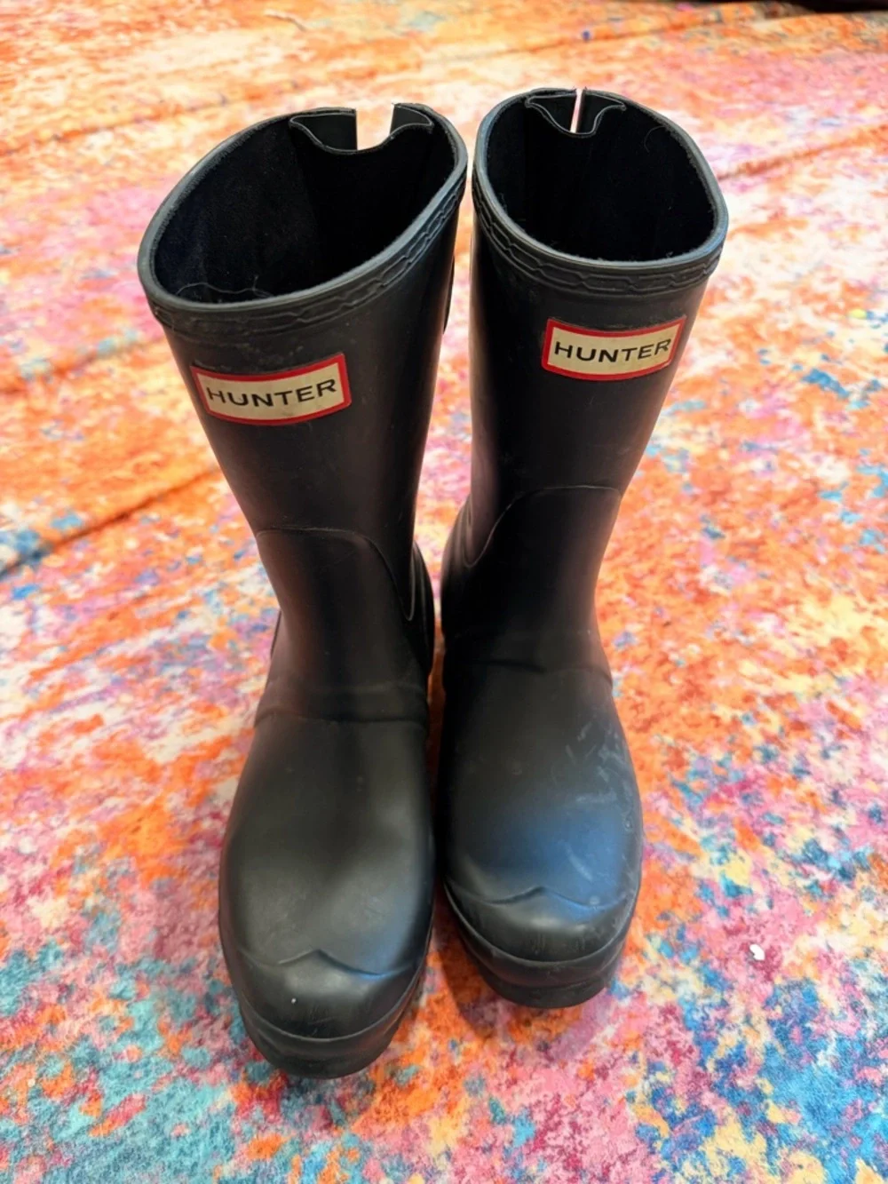 Hunter Original Mid-Calf Rain Boots Matte Black Women’s 7 Waterproof Wellies